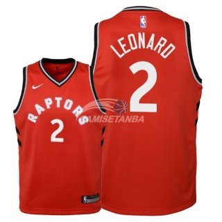 Camisetas de NBA Ninos Toronto Raptors Kawhi Leonard Rojo Icon 2018