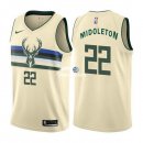 Camisetas NBA de Khris Middleton Milwaukee Bucks Nike Crema Ciudad 17/18