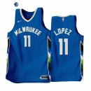 Camisetas NBA Nike Milwaukee Bucks NO.11 Brook Lopez Azul Ciudad 2022-23