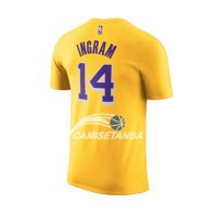 Camisetas NBA de Manga Corta Brandon Ingram Los Angeles Lakers Amarillo Icon 2018