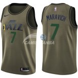 Camisetas NBA Salute To Servicio Utah Jazz Pete Maravich Nike Ejercito Verde 2018