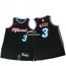 Camisetas NBA de Dwyane Wade Miami Heats Nike Negro Ciudad 17/18