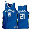 Camisetas NBA Nike Milwaukee Bucks NO.21 Jrue Holiday Azul Ciudad 2022-23