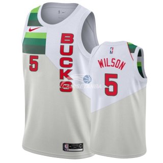 Camisetas NBA Edición ganada Milwaukee Bucks D.J. Wilson Blanco 2018/19