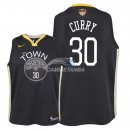 Camisetas de NBA Ninos Stephen Curry Golden State Warriors 2018 Finales Negro Statement Parche