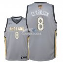 Camisetas de NBA Ninos Jordan Clarkson Cleveland Cavaliers 2018 Finales Nike Gris Ciudad Parche