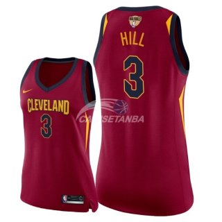 Camisetas NBA Mujer George Hill Cleveland Cavaliers Rojo Icon Parche Finales Champions 2018