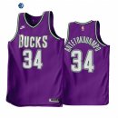 Camisetas NBA Nike Milwaukee Bucks NO.34 Giannis Antetokounmpo Purpura Classic 2022-23