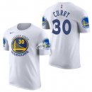 Camisetas NBA de Manga Corta Stephen Curry Golden State Warriors Blanco 17/18