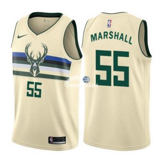 Camisetas NBA de Kendall Marshall Milwaukee Bucks Nike Crema Ciudad 17/18