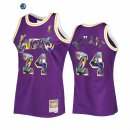 Camisetas NBA Los Angeles Lakers NO.24 Kobe Bryant 75th Diamante Purpura Hardwood Classics 2022