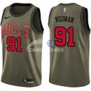 Camisetas NBA Salute To Servicio Chicago Bulls Dennis Rodman Nike Ejercito Verde 2018