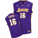 Camisetas NBA de Gasol Los Angeles Lakers Rev30 Púrpura