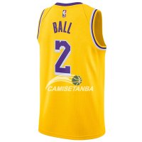 Camisetas NBA de Lonzo Ball Los Angeles Lakers Amarillo 18/19
