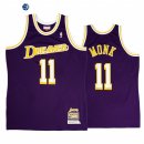 Camisetas NBA Los Angeles Lakers NO.11 Malik Monk Purpura Throwback 2022