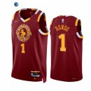 Camisetas NBA Nike Cleveland Cavaliers NO.1 Rajon Rondo 75th Season Diamante Rojo Ciudad 2021-22