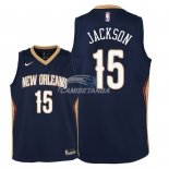 Camisetas de NBA Ninos New Orleans Pelicans Frank Jackson Marino Icon 2018