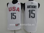Camisetas NBA de Carmelo Anthony USA 2016 Blanco