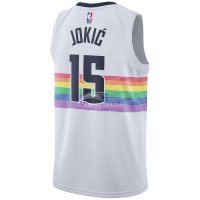 Camisetas NBA de Nikola Jokic Denvor Nuggets Nike Blanco Ciudad 18/19