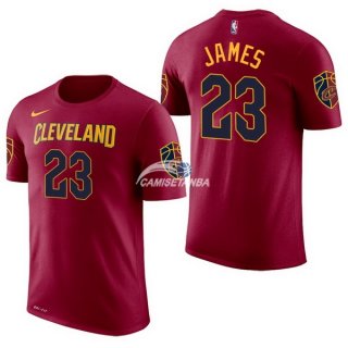 Camisetas NBA de Manga Corta LeBron James Cleveland Cavaliers Rojo 17/18