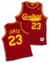 Camisetas NBA de retro Lebron James Cleveland Cavaliers Rojo