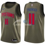 Camisetas NBA Salute To Servicio Detroit Pistons Isiah Thomas Nike Ejercito Verde 2018