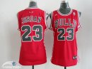 Camisetas NBA Mujer Michael Jordan Chicago Bulls Rojo Negro