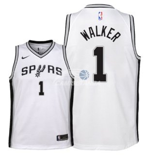Camisetas de NBA Ninos San Antonio Spurs Lonnie Walker Blanco Association 2018