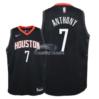 Camisetas de NBA Ninos Houston Rockets Carmelo Anthony Negro Statement 2018