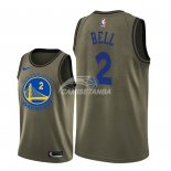 Camisetas NBA Salute To Servicio Golden State Warriors Jordan Bell Nike Ejercito Verde 2018