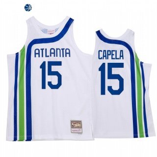 Camisetas NBA Atlanta Hawks NO.15 Clint Capela Blanco Throwback 2022