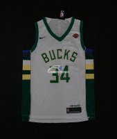 Camisetas NBA de Giannis Antetokounmpo Milwaukee Bucks Blanco 17/18