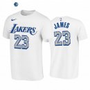 T-Shirt NBA Los Angeles Lakers LeBron James Blanco Ciudad 2020-21