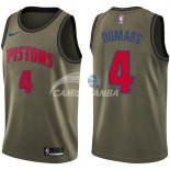 Camisetas NBA Salute To Servicio Detroit Pistons Joe Dumars Nike Ejercito Verde 2018