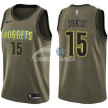 Camisetas NBA Salute To Servicio Denver Nuggets Nikola Jokic Nike Ejercito Verde 2018