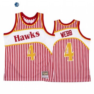 Camisetas NBA Atlanta Hawks Spud Webb Rojo Hardwood Classics