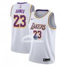 Camisetas NBA de Lebron James Los Angeles Lakers Blanco Association 18/19