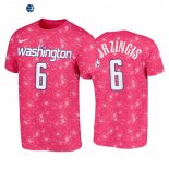 T Shirt NBA Washington Wizards NO.6 Kristaps Porzingis Rose Ciudad 2022-23