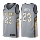 Camisetas NBA de LeBron James Cleveland Cavaliers 17/18 Nike Gris Ciudad