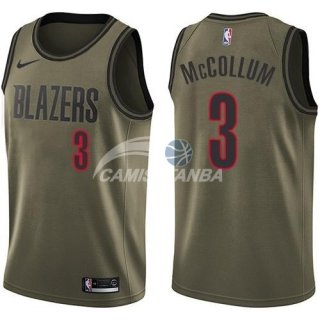 Camisetas NBA Salute To Servicio Portland Trail Blazers C.J. McCollum Nike Ejercito Verde 2018
