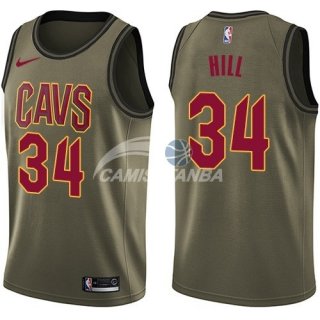 Camisetas NBA Salute To Servicio Cleveland Cavaliers Tyrone Hill Nike Ejercito Verde 2018