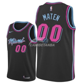 Camisetas NBA de Yante Maten Miami Heats Nike Negro Ciudad 18/19