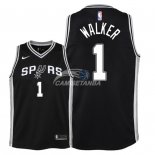 Camisetas de NBA Ninos San Antonio Spurs Lonnie Walker Negro Icon 2018