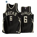 Camisetas NBA Jordan Milwaukee Bucks NO.6 Luca Vildoza Negro Statement 2022-23