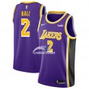 Camisetas NBA de Lonzo Ball Los Angeles Lakers Púrpura 18/19
