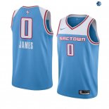 Camisetas NBA de Justin JamesNike Sacramento Kings Azul Ciudad 19/20