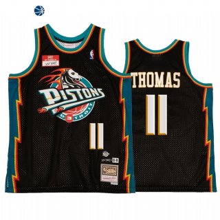 Camisetas NBA Detroit Pistons NO.11 Isiah Thomas X BR Remix Negro Hardwood Classics 20222 23