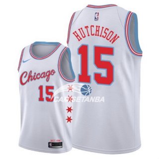 Camisetas NBA de Chandler Hutchison Chicago Bulls Nike Blanco Ciudad 17/18