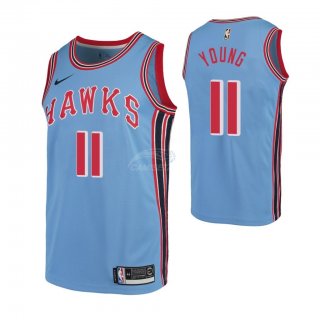 Camisetas NBA Atlanta Hawks Trae Young Azul Hardwood Classics