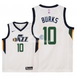 Camisetas de NBA Ninos Utah Jazz Alec Burks Blanco Association 2018